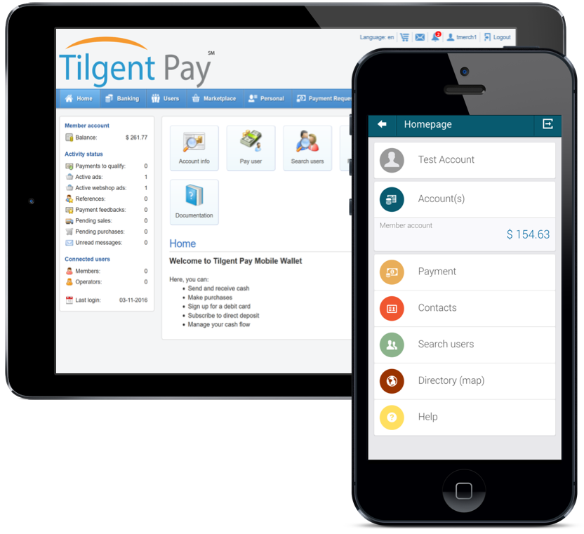 Tilgent Pay mobile wallet app